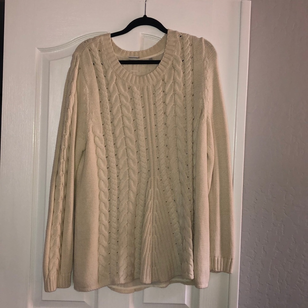Cabo cream cable knit sweater size xl